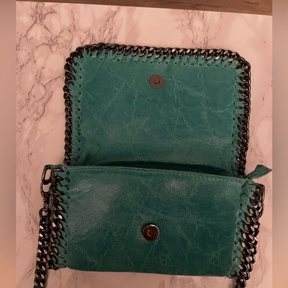 Miscellaneous Teal Italian Leather Crossbody Bag - Picture 8 of 11